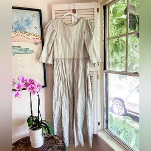 Brock Collection silvery light blue puff sleeve midi dress Sz 6